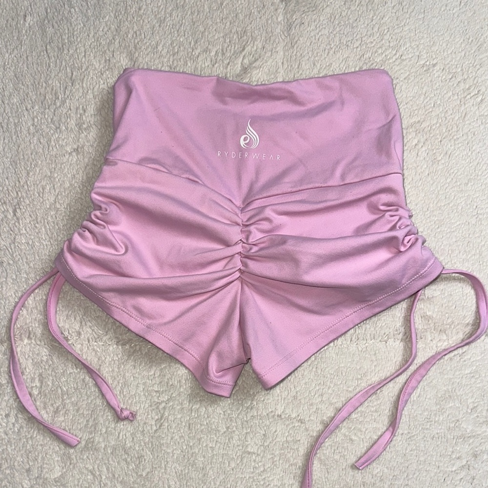 Ryderwear Scrunch Bum Shorts with Tassels in Light Pink